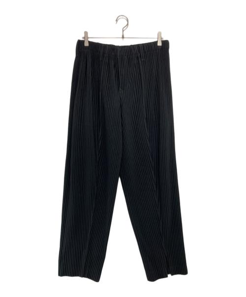 HOMME PLISSE ISSEY MIYAKE（オム プリッセ イッセイ ミヤケ）HOMME PLISSE ISSEY MIYAKE (オム プリッセ イッセイ ミヤケ) スリットプリーツパンツ ブラック サイズ:3の古着・服飾アイテム