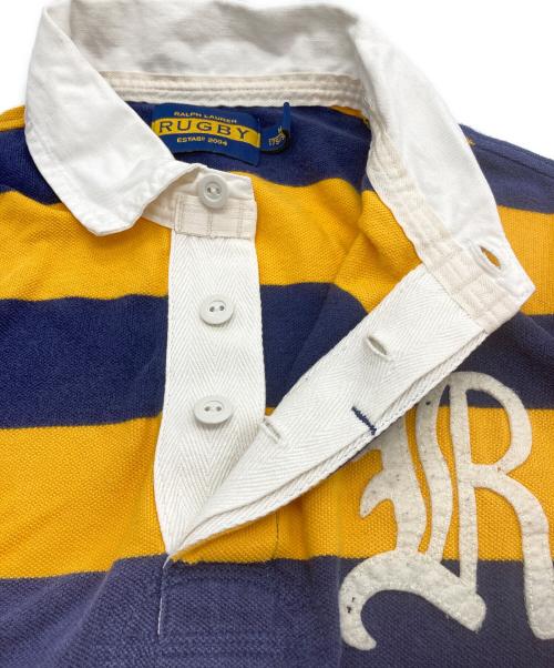 Rugby Ralph Lauren（ラグビーラルフローレン）Rugby Ralph Lauren (ラグビーラルフローレン) ポロシャツ ネイビー×イエロー サイズ:Mの古着・服飾アイテム