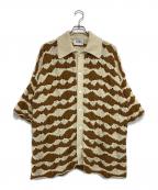 BonSaiボンサイ）の古着「ニットシャツ」｜ベージュ