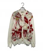 Salvatore Ferragamoサルヴァトーレ フェラガモ）の古着「スカーフ 切替ニットカーディガン」｜ベージュ