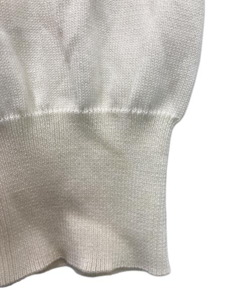 Salvatore Ferragamo（サルヴァトーレ フェラガモ）Salvatore Ferragamo (サルヴァトーレ フェラガモ) スカーフ 切替ニットカーディガン ベージュ サイズ:XLの古着・服飾アイテム