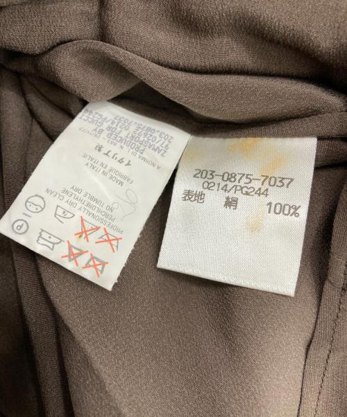 GUCCI（グッチ）GUCCI (グッチ) ［OLD］長袖シルクシャツ ブラウン サイズ:40の古着・服飾アイテム