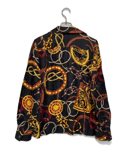 CELINE（セリーヌ）CELINE (セリーヌ) ［OLD］スカーフ柄シルクシャツ ブラック サイズ:36の古着・服飾アイテム