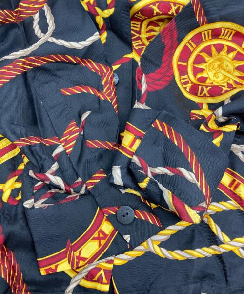 CELINE（セリーヌ）CELINE (セリーヌ) ［OLD］スカーフ柄シルクシャツ ブラック サイズ:36の古着・服飾アイテム