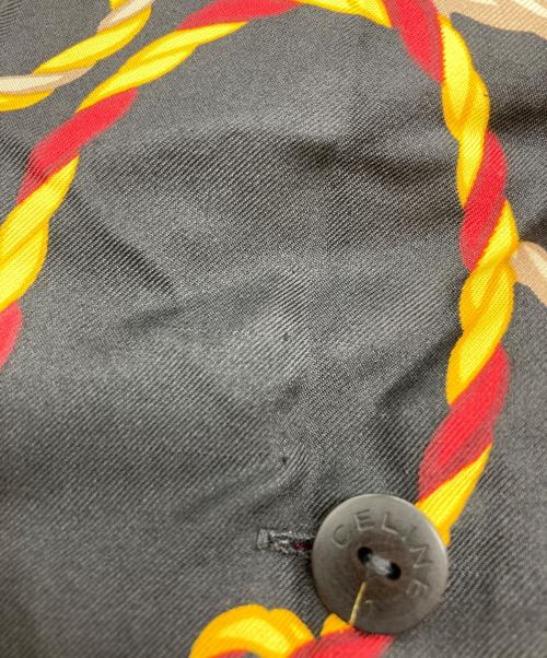 CELINE（セリーヌ）CELINE (セリーヌ) ［OLD］スカーフ柄シルクシャツ ブラック サイズ:36の古着・服飾アイテム