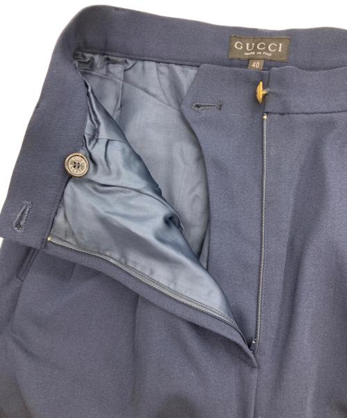 GUCCI（グッチ）GUCCI (グッチ) ［OLD］金釦ウール混ツータックスラックス ネイビー サイズ:40の古着・服飾アイテム