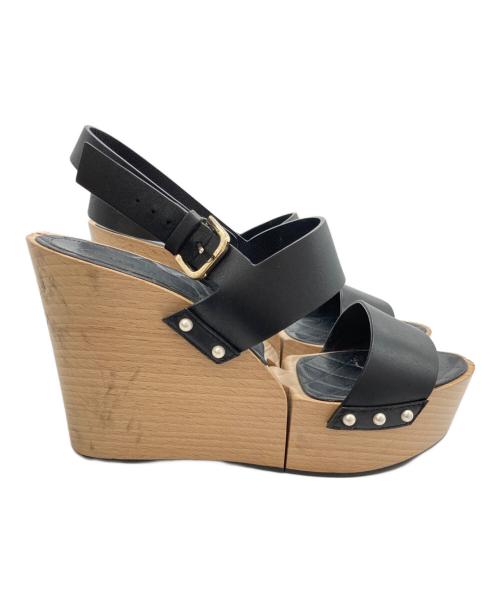 CHANEL（シャネル）CHANEL (シャネル) ウェッジソールサンダル ブラック サイズ:37.5の古着・服飾アイテム
