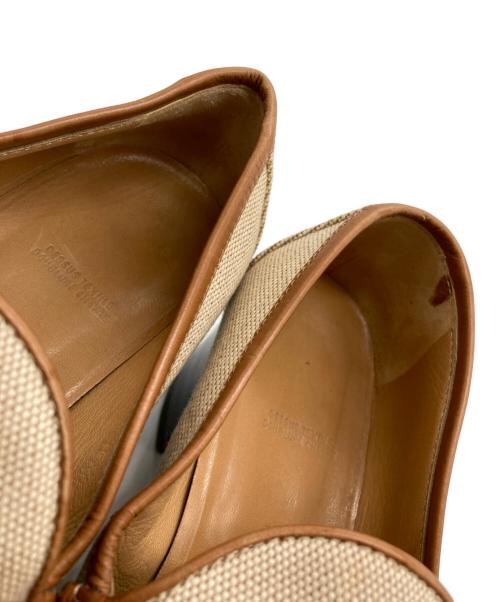 HERMES（エルメス）HERMES (エルメス) Hロゴキャンバスローファー ベージュ サイズ:37の古着・服飾アイテム