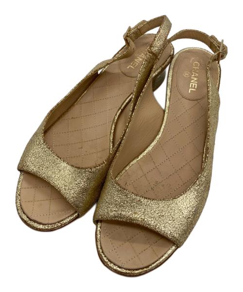 CHANEL（シャネル）CHANEL (シャネル) クリアヒールサンダル ベージュ サイズ:37½の古着・服飾アイテム