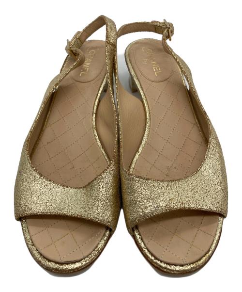 CHANEL（シャネル）CHANEL (シャネル) クリアヒールサンダル ベージュ サイズ:37½の古着・服飾アイテム