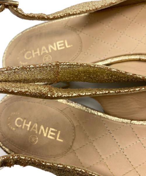 CHANEL（シャネル）CHANEL (シャネル) クリアヒールサンダル ベージュ サイズ:37½の古着・服飾アイテム