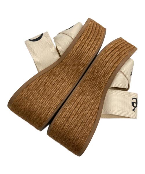 Chloe（クロエ）Chloe (クロエ) Woody ウェッジ エスパドリーユ サンダル ベージュ サイズ:37の古着・服飾アイテム