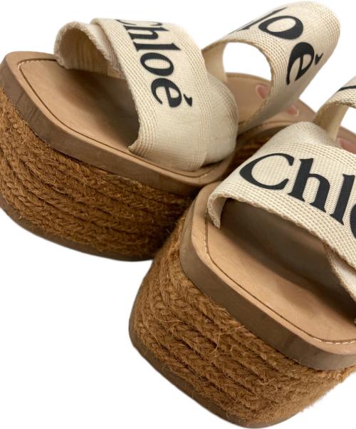 Chloe（クロエ）Chloe (クロエ) Woody ウェッジ エスパドリーユ サンダル ベージュ サイズ:37の古着・服飾アイテム