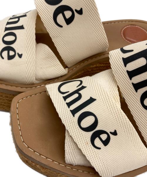 Chloe（クロエ）Chloe (クロエ) Woody ウェッジ エスパドリーユ サンダル ベージュ サイズ:37の古着・服飾アイテム