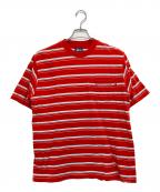 stussyステューシー）の古着「ポケットボーダーTシャツ」｜レッド