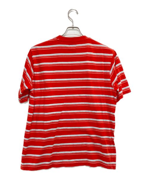 stussy（ステューシー）stussy (ステューシー) ポケットボーダーTシャツ レッド サイズ:Mの古着・服飾アイテム