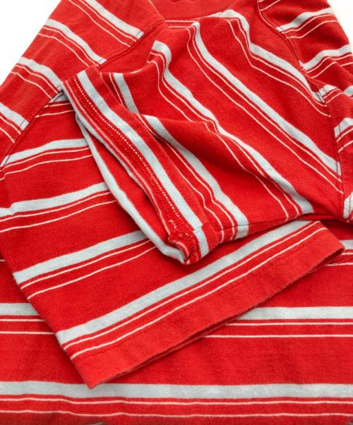 stussy（ステューシー）stussy (ステューシー) ポケットボーダーTシャツ レッド サイズ:Mの古着・服飾アイテム