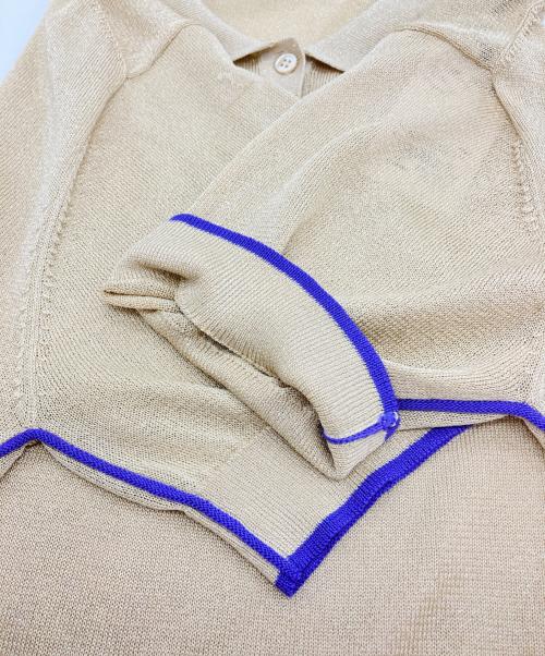 PAUL SMITH（ポールスミス）PAUL SMITH (ポールスミス) ルレックス ニットポロシャツ ベージュ サイズ:Mの古着・服飾アイテム