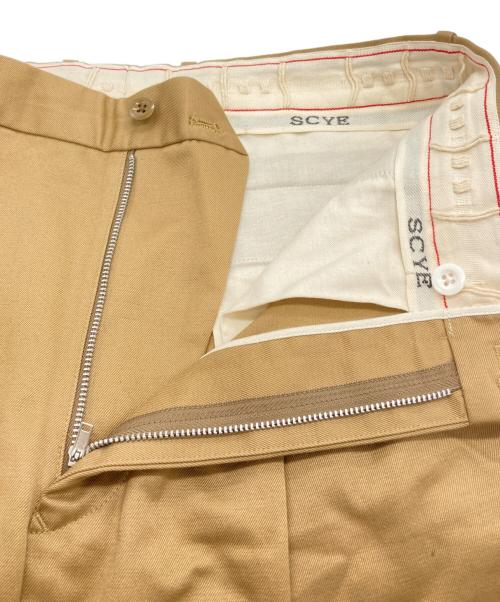 SCYE（サイ）SCYE (サイ) 2タックテーパードチノパンツ ベージュ サイズ:38の古着・服飾アイテム