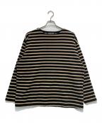 AUBERGEオーベルジュ）の古着「COCO ボーダーTシャツ」｜ブラック×ベージュ