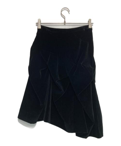 Vivienne Westwood RED LABEL（ヴィヴィアンウエストウッドレッドレーベル）Vivienne Westwood RED LABEL (ヴィヴィアンウエストウッドレッドレーベル) タックベロアスカート ブラック サイズ:38の古着・服飾アイテム