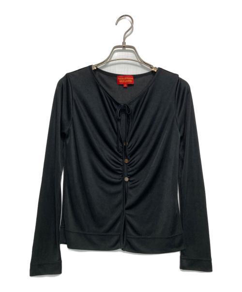 Vivienne Westwood RED LABEL（ヴィヴィアンウエストウッドレッドレーベル）Vivienne Westwood RED LABEL (ヴィヴィアンウエストウッドレッドレーベル) カットソー ギャザーカーディガン ブラック サイズ:2の古着・服飾アイテム
