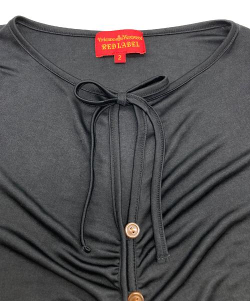 Vivienne Westwood RED LABEL（ヴィヴィアンウエストウッドレッドレーベル）Vivienne Westwood RED LABEL (ヴィヴィアンウエストウッドレッドレーベル) カットソー ギャザーカーディガン ブラック サイズ:2の古着・服飾アイテム