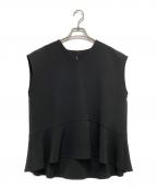 M7daysエムセブンデイズ）の古着「Vネックペプラムブラウス」｜ブラック