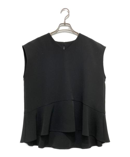 M7days（エムセブンデイズ）M7days (エムセブンデイズ) Vネックペプラムブラウス ブラック サイズ:1の古着・服飾アイテム