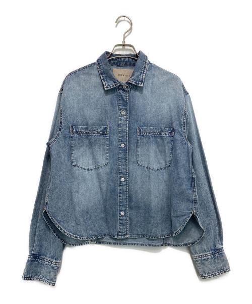 JUSGLITTY（ジャスグリッティー）JUSGLITTY (ジャスグリッティー) クロップドデニムシャツ インディゴ サイズ:2の古着・服飾アイテム