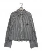 Mystradaマイストラーダ）の古着「エンブレムショートシャツ」｜ホワイト×ブラック