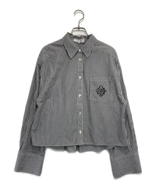 Mystrada（マイストラーダ）Mystrada (マイストラーダ) エンブレムショートシャツ ホワイト×ブラック サイズ:38の古着・服飾アイテム