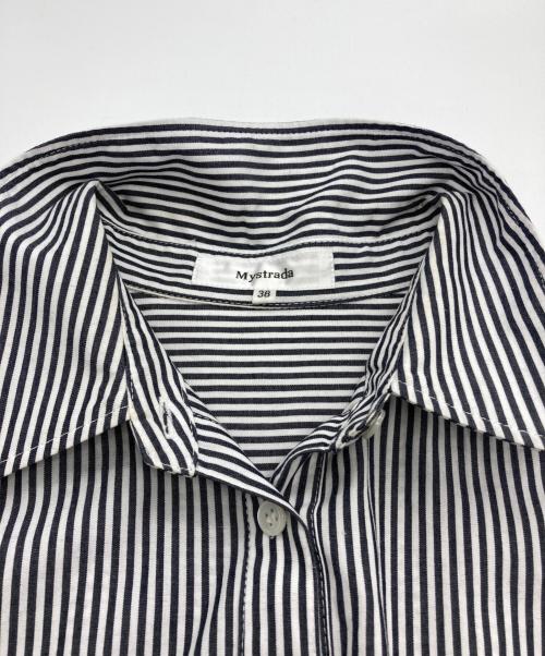 Mystrada（マイストラーダ）Mystrada (マイストラーダ) エンブレムショートシャツ ホワイト×ブラック サイズ:38の古着・服飾アイテム