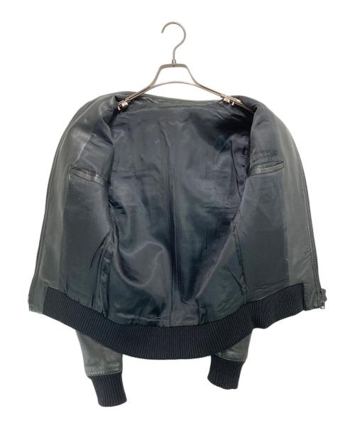 LITHIUM HOMME（リチウムオム・ファム）LITHIUM HOMME (リチウムオム・ファム) ラムレザー A-2 ライダース ブラック サイズ:46の古着・服飾アイテム