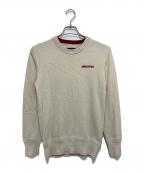 BRIEFINGブリーフィング）の古着「カシミヤ刺繍クルーネックニット」｜ベージュ