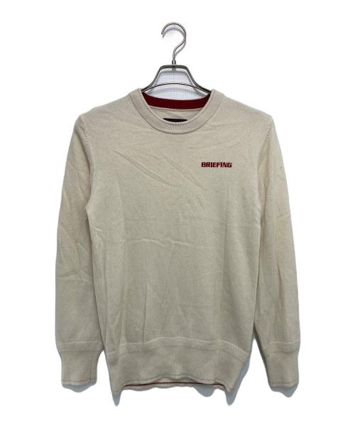 BRIEFING（ブリーフィング）BRIEFING (ブリーフィング) カシミヤ刺繍クルーネックニット ベージュ サイズ:Sの古着・服飾アイテム