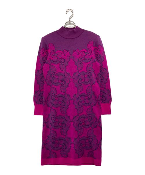 Yves Saint Laurent（イヴサンローラン）Yves Saint Laurent (イヴサンローラン) [古着]ハイネックニットワンピース パープル サイズ:Mの古着・服飾アイテム