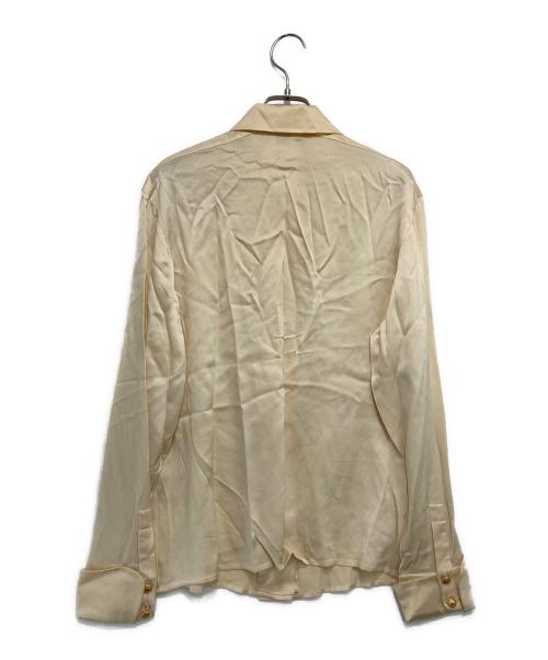 CHANEL（シャネル）CHANEL (シャネル) ［OLD］ココマーク金釦 サテン長袖シャツ ベージュ サイズ:印字スレにより不明の古着・服飾アイテム