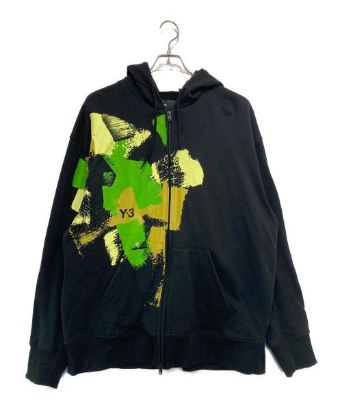 Y-3（ワイスリー）Y-3 (ワイスリー) GFX FT FZ HOOD スプラッシュ プリントジップパーカー ブラック サイズ:Lの古着・服飾アイテム