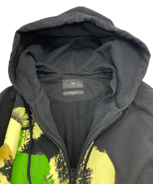 Y-3（ワイスリー）Y-3 (ワイスリー) GFX FT FZ HOOD スプラッシュ プリントジップパーカー ブラック サイズ:Lの古着・服飾アイテム