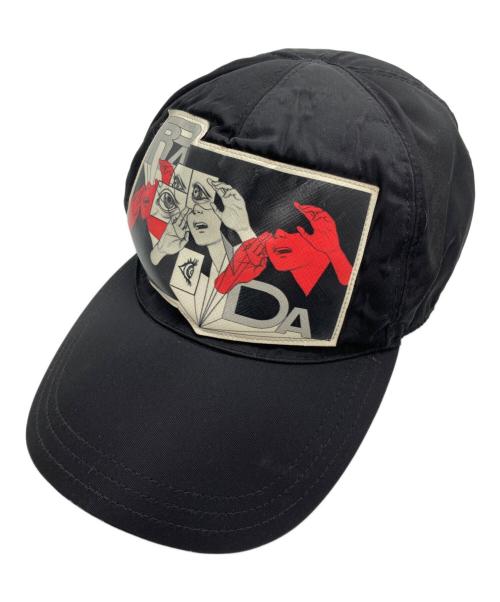 PRADA（プラダ）PRADA (プラダ) ナイロンキャップ ブラックの古着・服飾アイテム