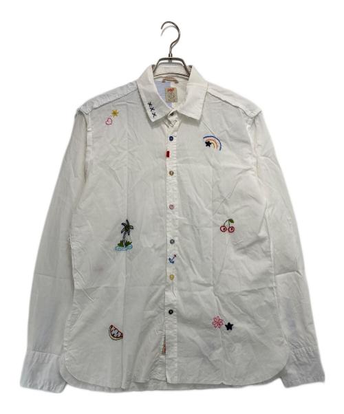 Bob（ボブ）BOB (ボブ) 刺繍長袖シャツ ホワイト サイズ:L/50の古着・服飾アイテム