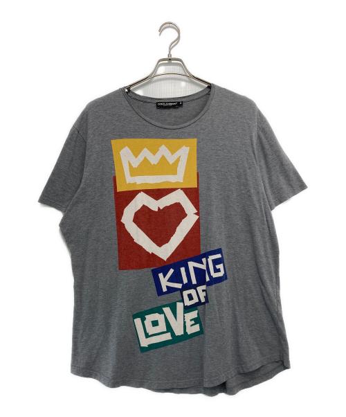 DOLCE & GABBANA（ドルチェ＆ガッバーナ）DOLCE & GABBANA (ドルチェ＆ガッバーナ) プリントTシャツ グレー サイズ:54の古着・服飾アイテム
