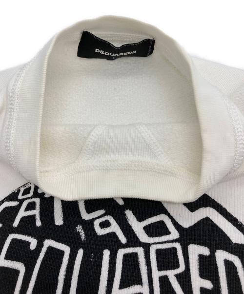 DSQUARED2（ディースクエアード）DSQUARED2 (ディースクエアード) クルーネックスウェット ホワイト サイズ:Lの古着・服飾アイテム