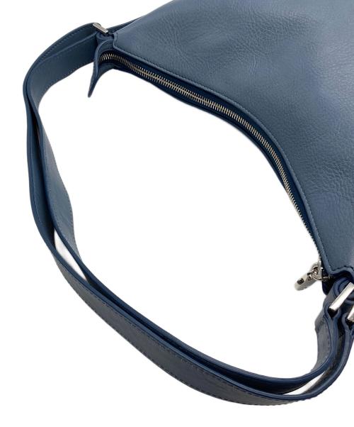 HIROFU（ヒロフ）HIROFU (ヒロフ) レザーショルダーバッグ ブルーの古着・服飾アイテム