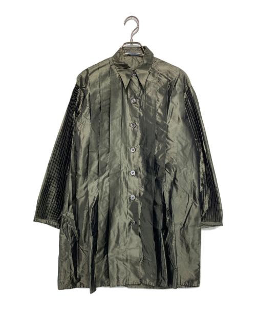 PRADA（プラダ）PRADA (プラダ) ［古着］袖プリーツシルクシャツ カーキ サイズ:38の古着・服飾アイテム