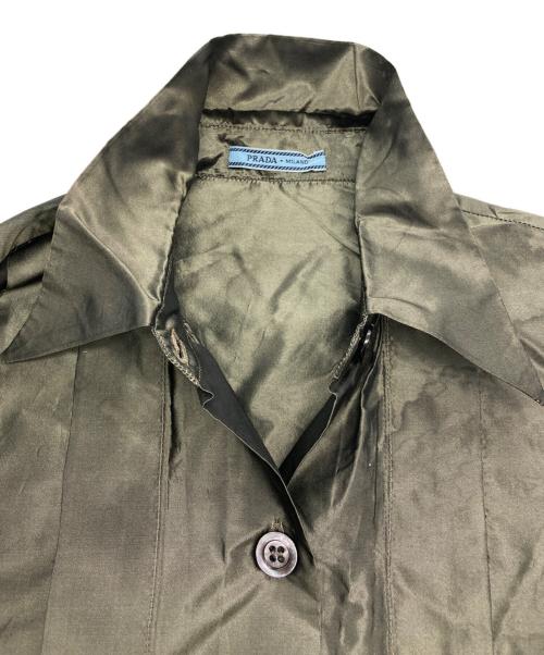 PRADA（プラダ）PRADA (プラダ) ［古着］袖プリーツシルクシャツ カーキ サイズ:38の古着・服飾アイテム