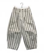 DRAWERドゥロワー）の古着「ストライプ ベイカーパンツ」｜ホワイト
