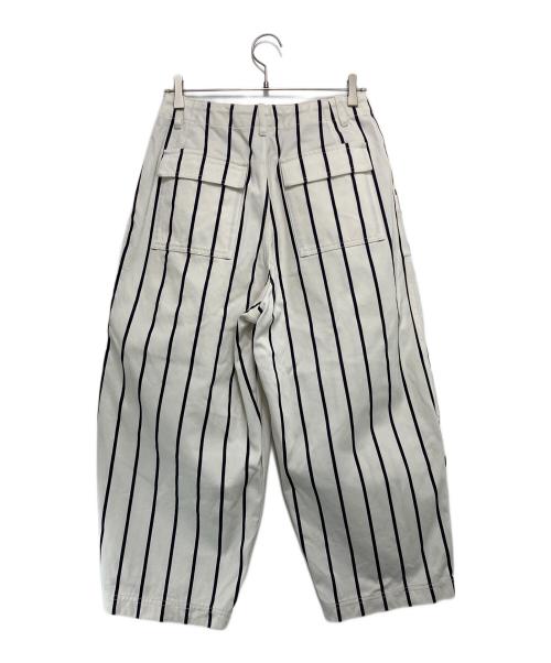 DRAWER（ドゥロワー）Drawer (ドゥロワー) ストライプ ベイカーパンツ ホワイト サイズ:34の古着・服飾アイテム