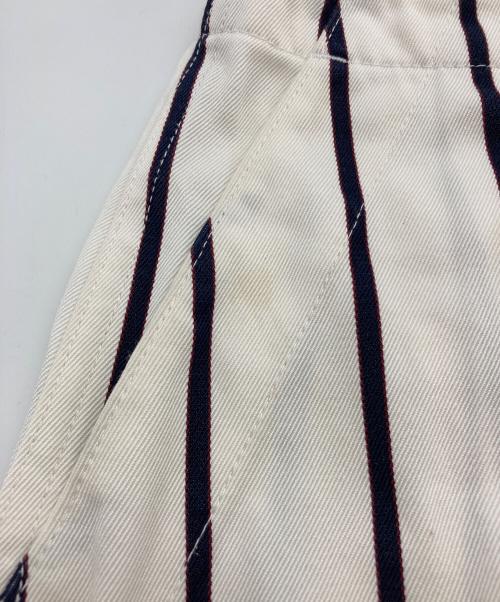 DRAWER（ドゥロワー）Drawer (ドゥロワー) ストライプ ベイカーパンツ ホワイト サイズ:34の古着・服飾アイテム